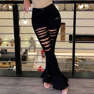 Fray What You Mean Flare Leg Jeans